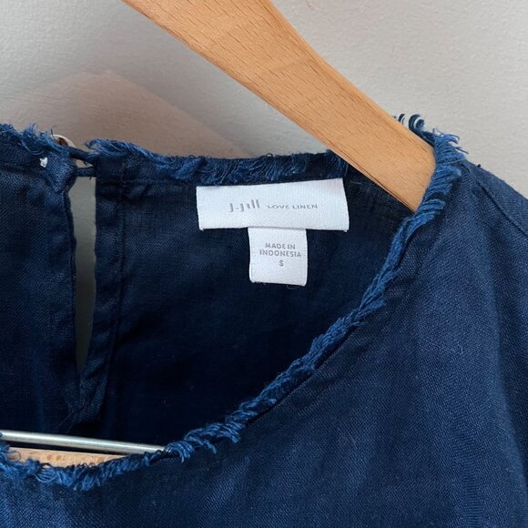 J. Jill Love Linen 100% Linen Navy Blue Tunic Top- Size S - Picture 2 of 6